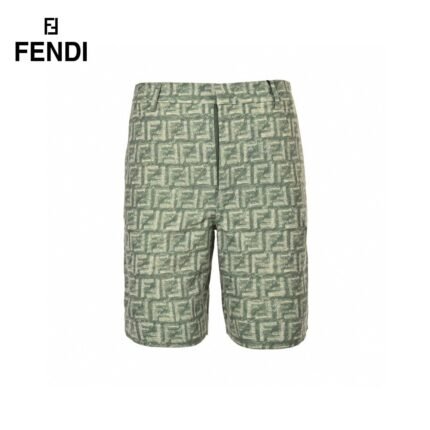 24ss Square Grid FF Logo Flax Tassels Short