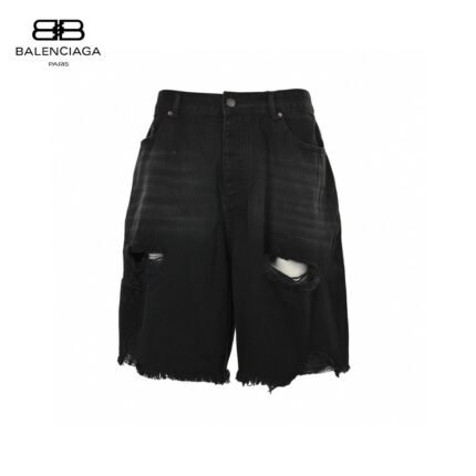 Three Lines Broken Holes Denim Short