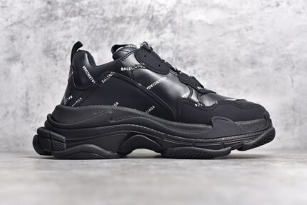 Balenciaga Triple S Allover Logo Black