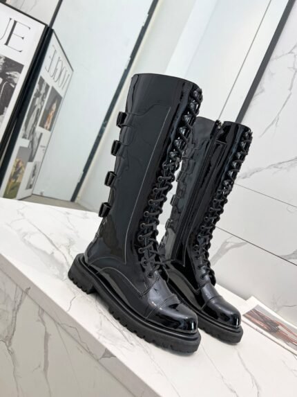 Dior 23 breasted Doc Martens Patent leather cowhide high boots size: 35－42 note shoes size when you fill shipping address