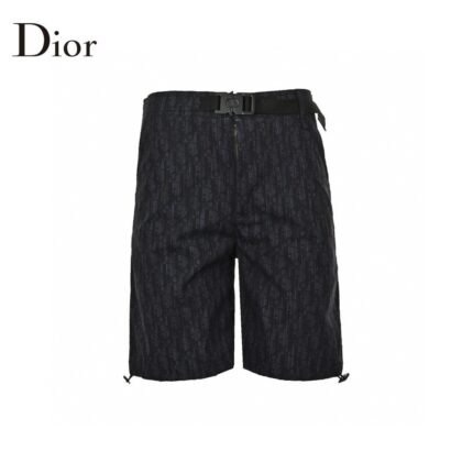 Dark Blue Jacquard Weave Denim Short
