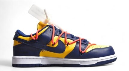 NK Dunk Low Off-White University Gold Midnight Navy CT0856-700