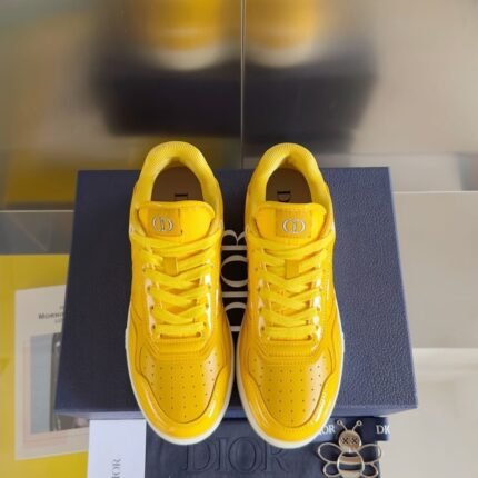 Dior B27 Oblique Galaxy Stone print casual sneakers yellow couple size W: 35-41 / M:38-46 note shoes size when you fill shipping address