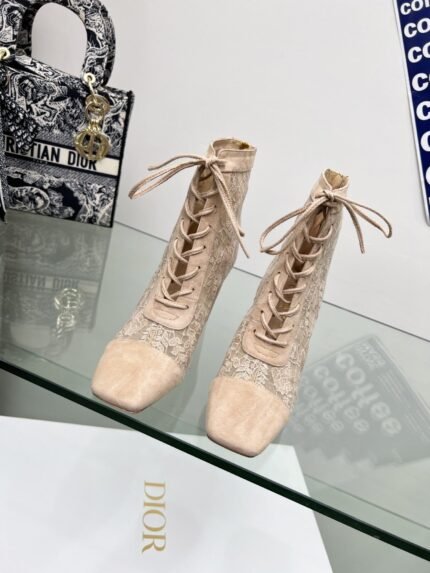 J-ADIOR Embroidery jacquard short boot bare pink size: 34 -4334.40.41.42.43. should be customized madenote shoes size when you fill shipping address