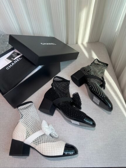 Chanel mesh middle heel shoes size :35-4040 can be customized madeheel 4.5cm note shoes size and color when you fill shipping address